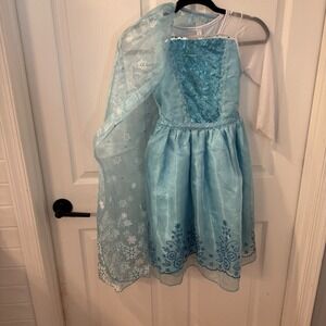 Relibeauty Girl's US Size 7-8 Light Blue Snow Queen Dress Costume‎ With Train